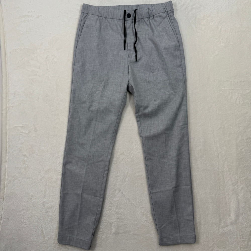 H&M Pants Mens S Grey Slim Fit Tapered Elastic Waist Jogger Trousers Stretch